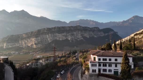 Riva Del Garda Lago Garda Itálie Krásný Letecký Výhled Rivu — Stock video