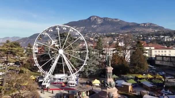 Ruota Panoramica Nella Città Trento Nel Nord Italia Vista Aerea — Video Stock