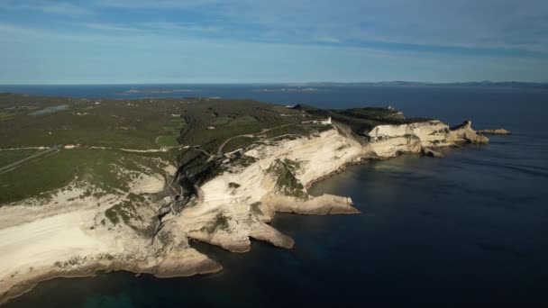 Korsika Jižní Část Ostrova Letecký Pohled Vysoce Kvalitní Záběry — Stock video