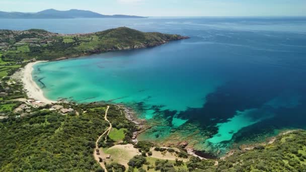 Las Mejores Playas Córcega Isla Vídeo Aéreo Drones Tres Playas — Vídeos de Stock