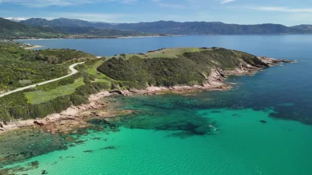 Las Mejores Playas Córcega Isla Vídeo Aéreo Drones Tres Playas — Vídeo de stock