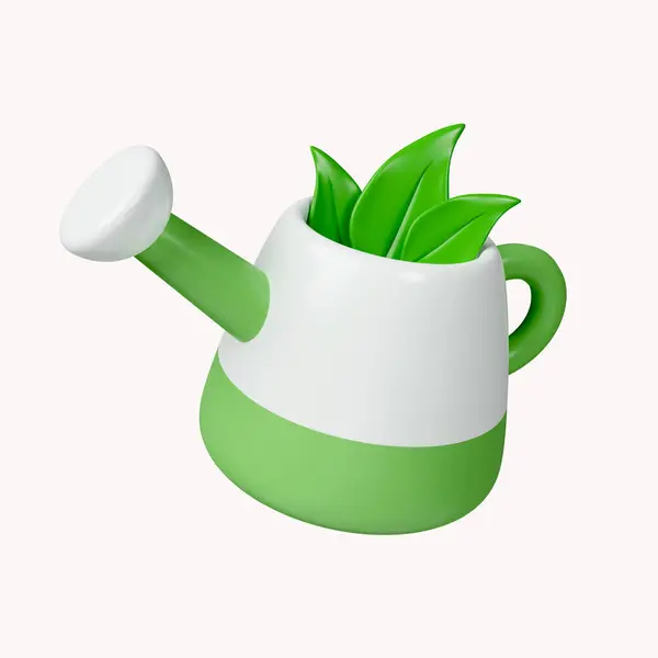 3d watering plant. grow plants. Save Earth. Environment Concept. icon isolated on white background. 3d rendering illustration. Clipping path..