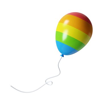 Dantelli 3 boyutlu hava balonu. Eşcinsel gururu, düğünü ya da romantik flört sembolü. Doğum günü, yıldönümü partisi kutlaması. Beyaz arkaplanda ikon izole edildi. 3D tasvir. Kesme yolu..