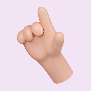 3D el hareketi. Simgeye dokun ya da tıkla. Doğru hedefi seçmek için alternatif işaretçi. Sarı arkaplanda ikon izole edildi. 3D tasvir. Kesme yolu..