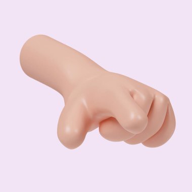 3D el hareketi. Simgeye dokun ya da tıkla. Doğru hedefi seçmek için alternatif işaretçi. Pembe arkaplanda ikon izole edildi. 3D tasvir. Kesme yolu..