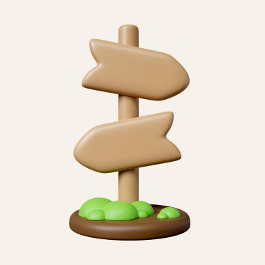 3d Yön tabelası, oklu. İşaret levhası, seçim levhası. Beyaz arkaplanda ikon izole edildi. 3D tasvir. Kesme yolu..