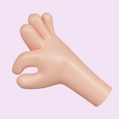 Tamam jest heykeli, sıfır işaret. Pembe arkaplanda ikon izole edildi. 3D tasvir. Kesme yolu..