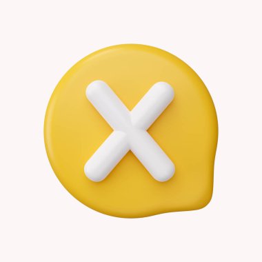 Beyaz arkaplanda yanlış alarm simgesini kontrol et. Uygulamada hatalı, doğru, tik, problem, 3d uyarısı için negatif kontrol listesi düğmesi seçimi başarısız oldu. acil durum simgesi 3 boyutlu resimleme.