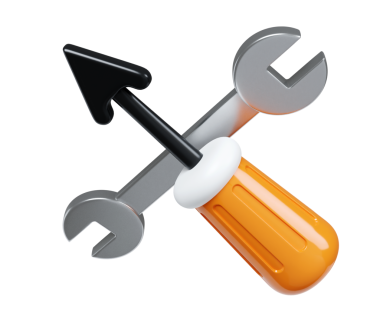 Yenilikçi tasarım ve dijital dönüşüm eğilimlerini sembolize eden, eşsiz turuncu anahtarı bir okla birleştiren bir 3D çizim.