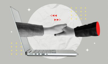 Bir dijital tokalaşmanın çarpıcı bir vektör illüstrasyonu, teknoloji yoluyla işbirliğini ve bağlantıyı gösteriyor, iş ve ağ temaları için mükemmel.