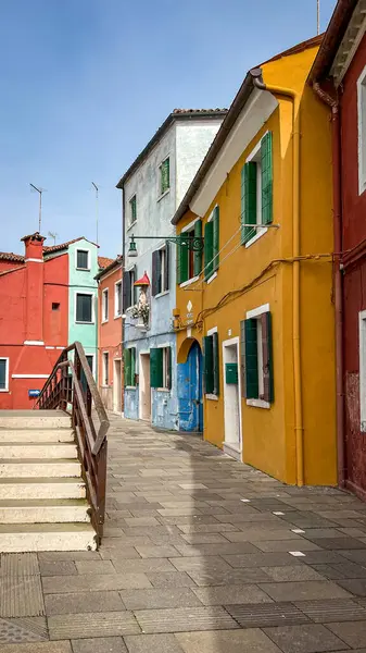 Renkli evler. Burano Adası, Venedik, İtalya