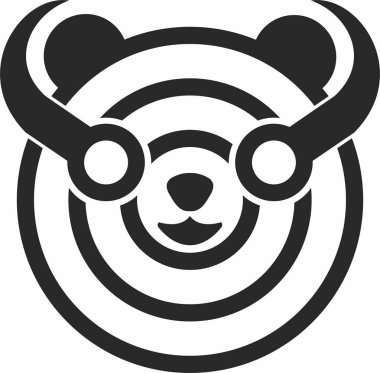 Modern Panda Logosunun Çizim Vektörü