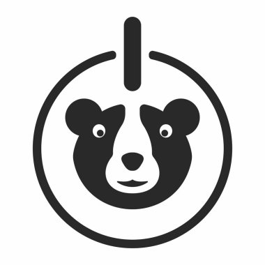 Ayı Gücü Düğmesine Basma Logosunun Görüntü vektörü grafiği