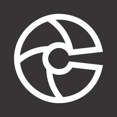 C Harfi Çemberi Logosunun Çizim Vektörü Grafiği