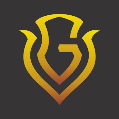 G harfi altın logosu çizimi