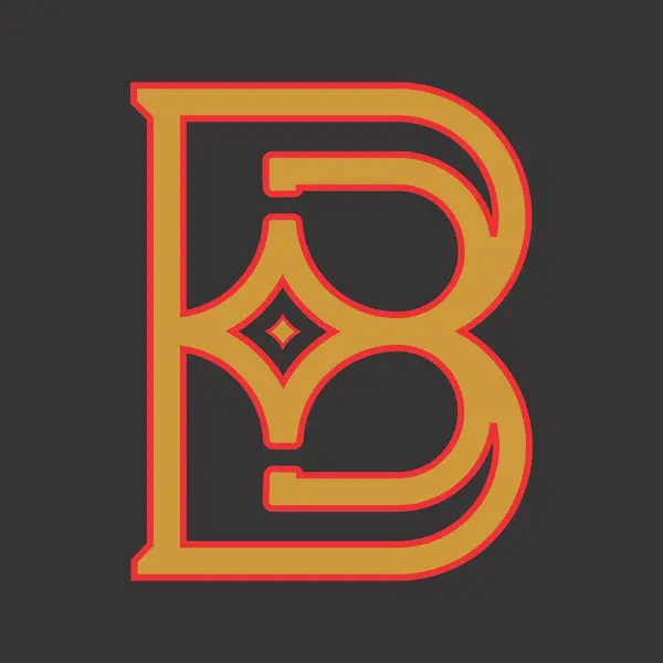 B Harfi Altın Logosu Çizim Grafiği