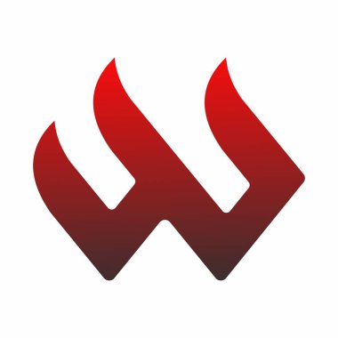 W harfi alevi illüstrasyon vektörü grafiği