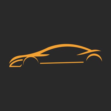 Ekzotik altın renkli araba logosu çizimi