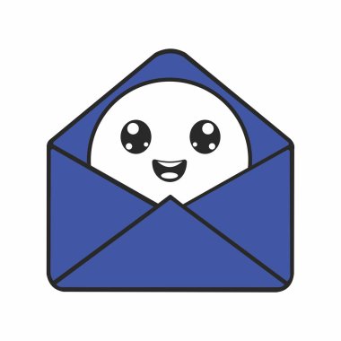 Mutlu posta zarfı logosunun çizim vektörü grafiği