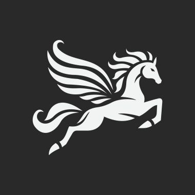 Uçan Pegasus logosunun çizim vektörü