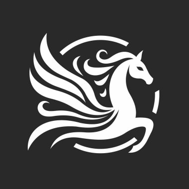 Bir daire logosunda pegasus grafiği