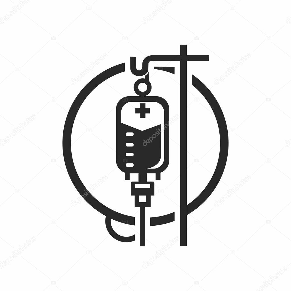 Illustration vector graphic of Infusion bag on holder pole logo