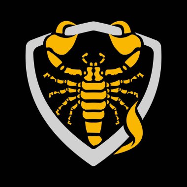 Scorpion kalkan logosunun çizim vektörü