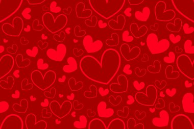 Sevgililer Günü 'nün beyaz kalplerinin kırmızı arka planı kusursuz.