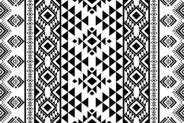 Navajo kabile vektörünün kusursuz şekli. Yerli Amerikan süsü. Etnik güney batı dekoru tarzı. Boho geometrik süs. Vektör kusursuz desen. Meksika battaniyesi, halı. Örülmüş halı illüstrasyonu