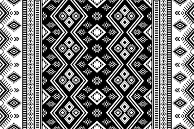 Antik yankılar Aztek geometrik pürüzsüz desenler güneybatı Navajo Kızılderili kabilesi siyah-beyaz tekstil baskısı için