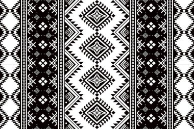 Navajo kabile vektörünün kusursuz şekli. Yerli Amerikan süsü. Etnik güney batı dekoru tarzı. Boho geometrik süs. Vektör kusursuz desen. Meksika battaniyesi, halı. Örülmüş halı illüstrasyonu