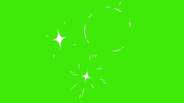 Parlayan yıldız parçacıkları yeşil ekran / hareket grafikleri / çok renkli kıvılcımlar yeşil ekran patladı