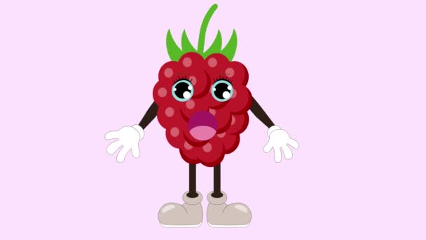 Animation Cartoon Grapes Talking Eyeblink Gemüse Obst Charakter Gesicht Lippensynchronisierung — Stockvideo