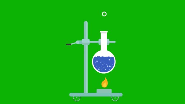 Cartoon Burner Fire Stock Arm Green Screen Physics Chemistry Biology — Stock Video