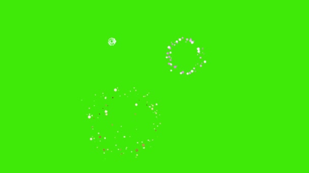 具有绿色屏幕背景的烟火运动图形形状元素运动图形与绿色屏幕 — 图库视频影像
