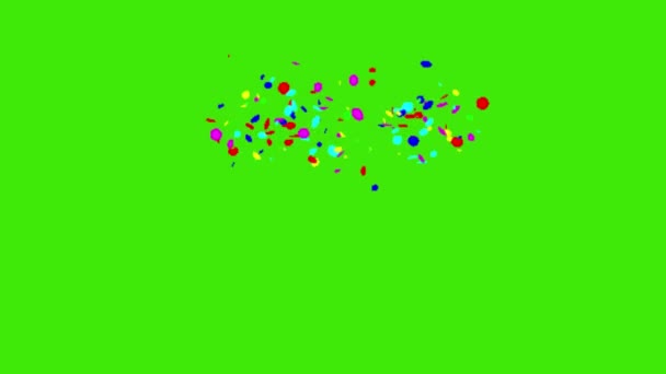 Kleurrijke Animatie Van Confetti Vallen Groen Scherm Zodat Gemakkelijk Kunt — Stockvideo