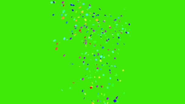 Animação Colorida Confetes Caindo Tela Verde Para Que Você Possa — Vídeo de Stock