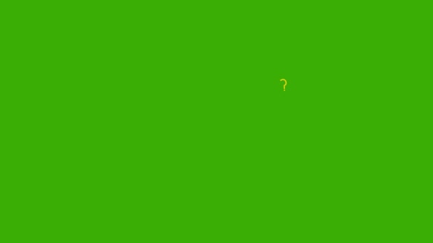 Tänkande Fråga Animation Tänkande Fråga Med Grön Skärm Bakgrond — Stockvideo