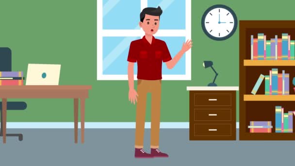 애니메이션 말하는 사무실 말하는 사업가 원활한 비디오 애니메이션 — 비디오