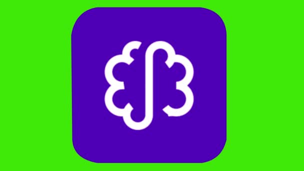 Animação Desenho Animado Logotipo Cérebro Logotipo Cérebro Esboço Branco Fundo — Vídeo de Stock