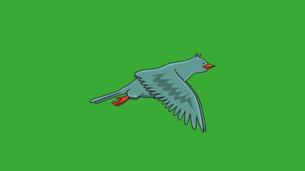 Animação Aves Desenhos Animados Voando Voo Fundo Verde Pardais Mosca — Vídeo de Stock