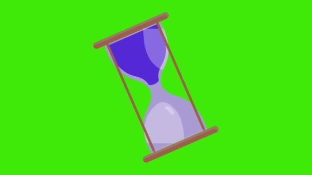 Анімація Мультфільм Старий Пісочний Таймер Пісочний Годинник Пісочний Годинник Зелений — стокове відео