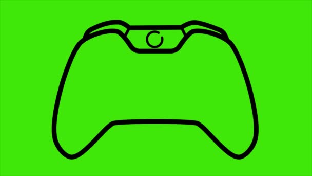 Мультфільм Малюнок Розмальовка Ігровий Контролер Рухається Зеленому Екрані Ігровий Контролер — стокове відео