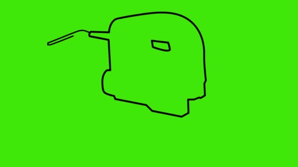 Мультяшний Малюнок Розмальовка Головоломка Зеленому Екрані Малюнок Головоломки Анімація Машина — стокове відео