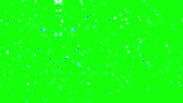 Modrá Konfety Padající Animace Zelené Obrazovce Animace Koncept Konfety Déšť — Stock video