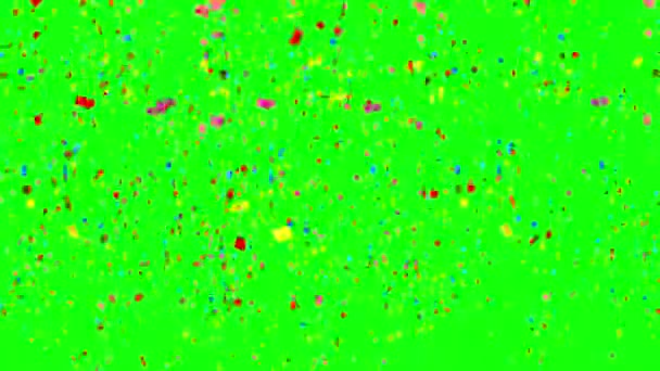 Animação Queda Confete Colorido Tela Verde Animação Conceito Chuva Confete — Vídeo de Stock