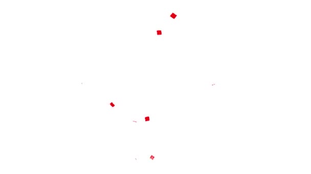 Confete Vermelho Caindo Animação Fundo Branco Animação Conceito Confete Chuva — Vídeo de Stock