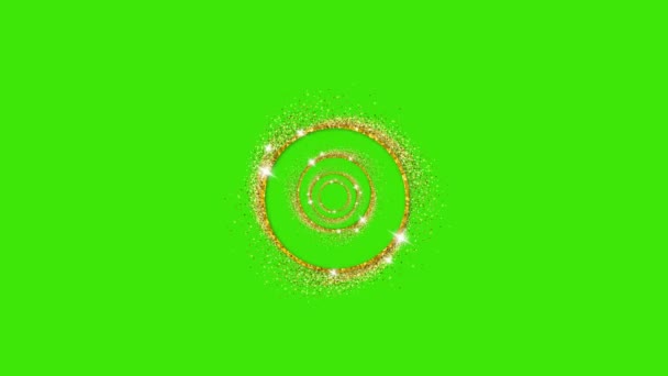 Animação Ouro Brilhante Espiral Abstrato Brilhante Tela Verde — Vídeo de Stock
