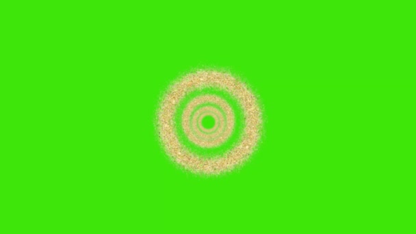 Animação Ouro Brilhante Espiral Abstrato Brilhante Tela Verde — Vídeo de Stock