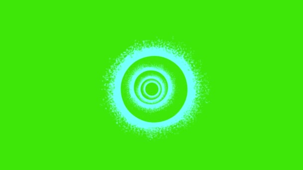 Анимация Синего Блеска Блестящей Абстрактной Спирали Зеленом Экране — стоковое видео